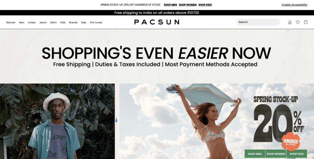 PacSun Website