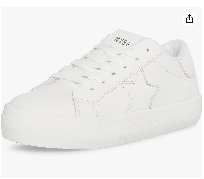 All-White Super-star Sneakers With White Star Dupe