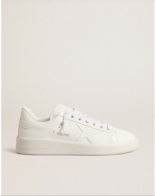 Golden Goose All-White Super-star Sneakers With White Star