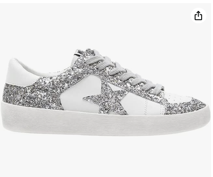 Golden Goose Stardan Sneakers With Silver Glitter Dupe