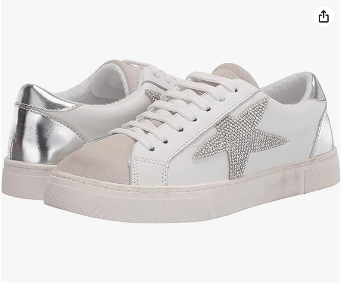 Women's Super-Star with Silver Leather Star Dupe