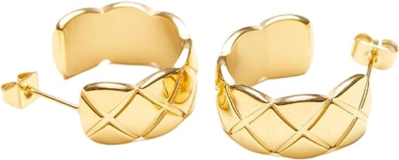 Amazon 18K Gold Plated Crush Hoop Earrings
