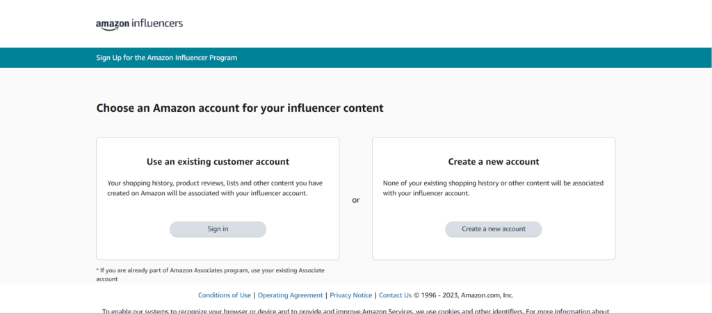 Apply to be an Amazon Influencer