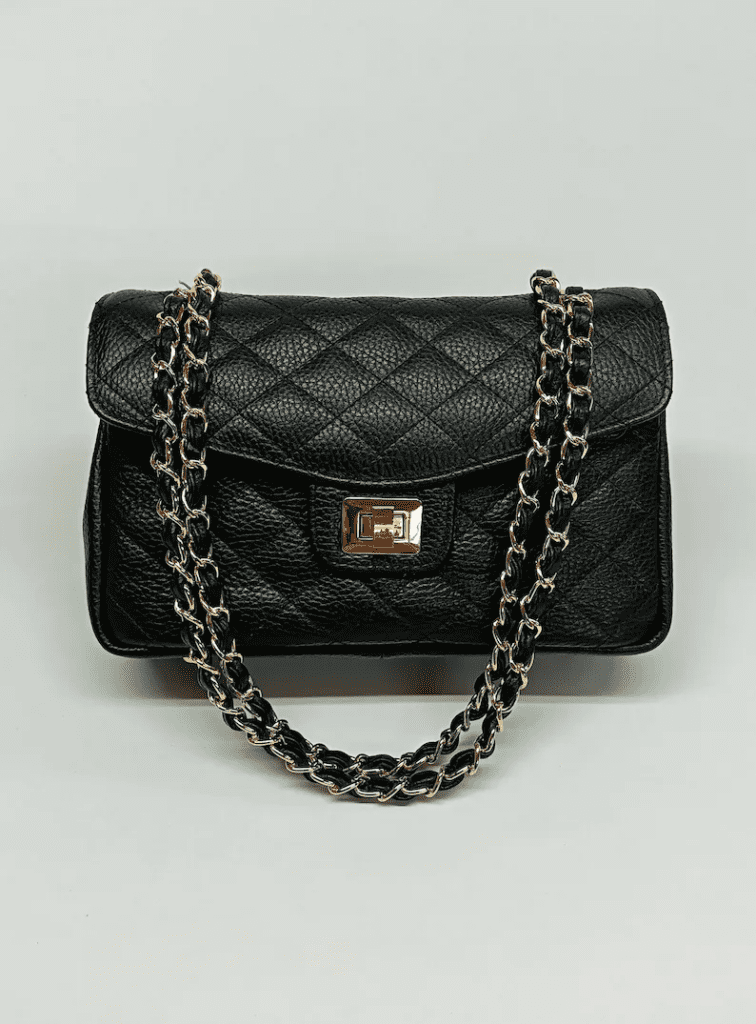 Etsy Genuine Leather Double Flap Chain Bag