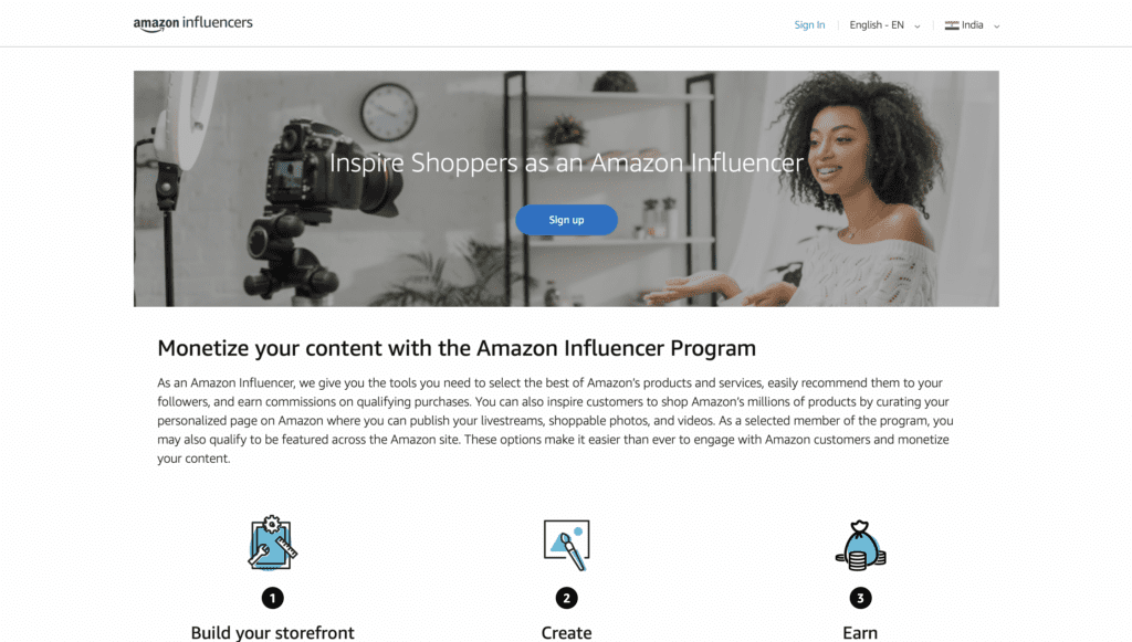 How can I become an Amazon influencer and create my own storefront
