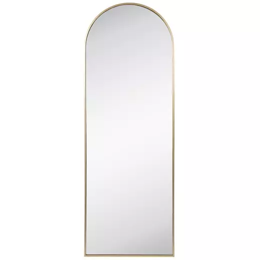 Brushed Gold Arched Metal Wall Mirror