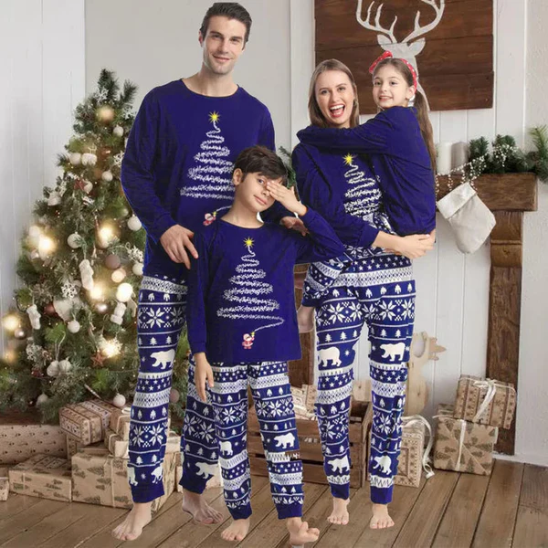 Family Matching Blue Pajama Set