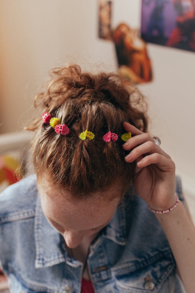 Floral hair clips