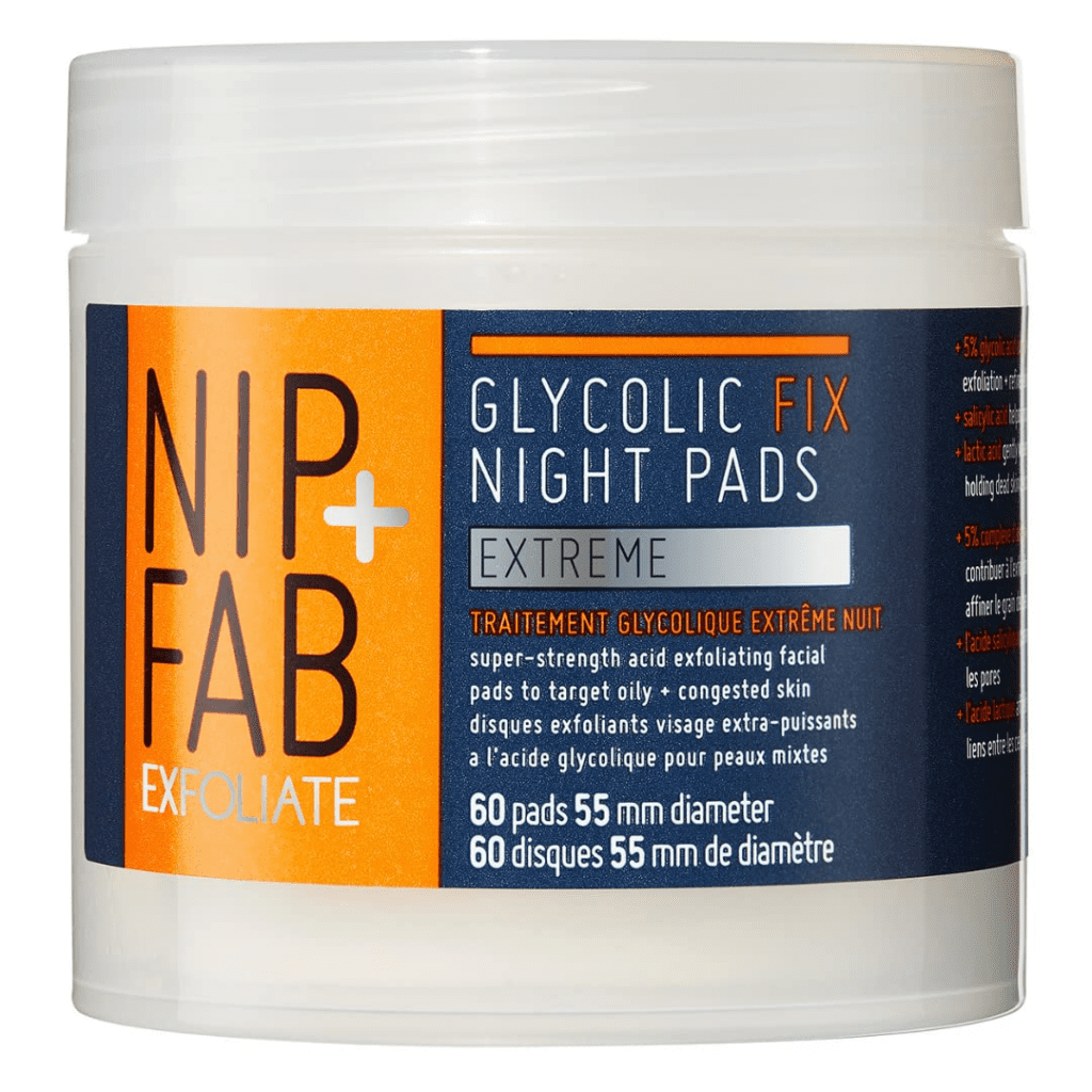 Nip + Fab Glycolic Acid Night Face Pads with Salicylic and Hyaluronic Acid