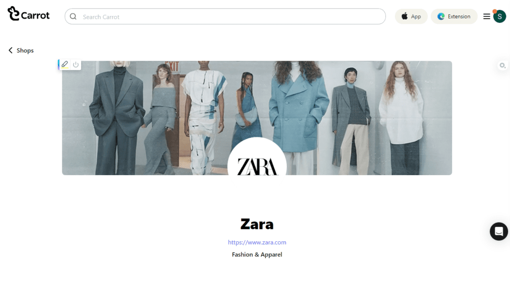 Zara products collection on Carrot
